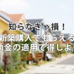 知らなきゃ損!新築一戸建て住宅の購入でもらえる補助金の適用で得しよう!