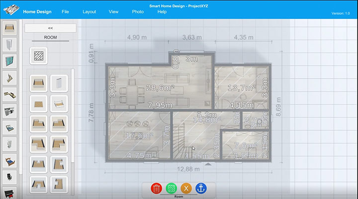 間取り図作成ができる無料スマホアプリ「スマートホームデザイン」